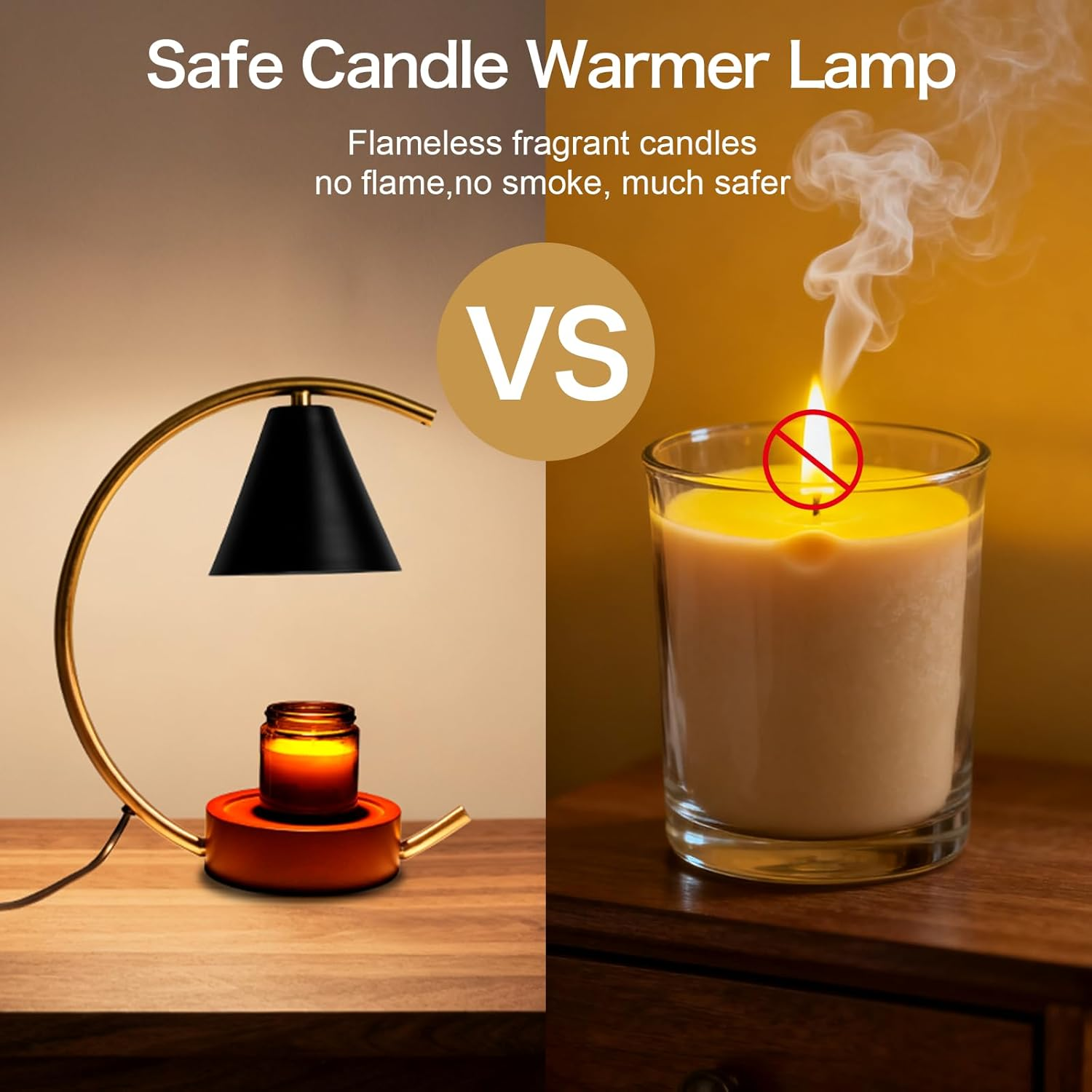 Candle Warmer Lamp AU Plug&ndash; Adjustable Dimmable 35W Light with Timer, Modern Wood Style Lamp, Safe Design for Wax Melts & Jar Candles, Home Decor Night Light for Bedroom Birthday Gift image number 3