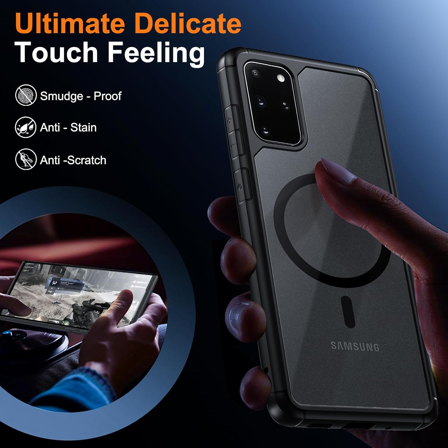 Guizzcg Samsung Galaxy S20 plus Case, Mag-Safe Compatible, Translucent Matte Shockproof Case, Screen & Lens Protection, Anti-Slip, Anti-Fingerprint, Full Protection image number 2