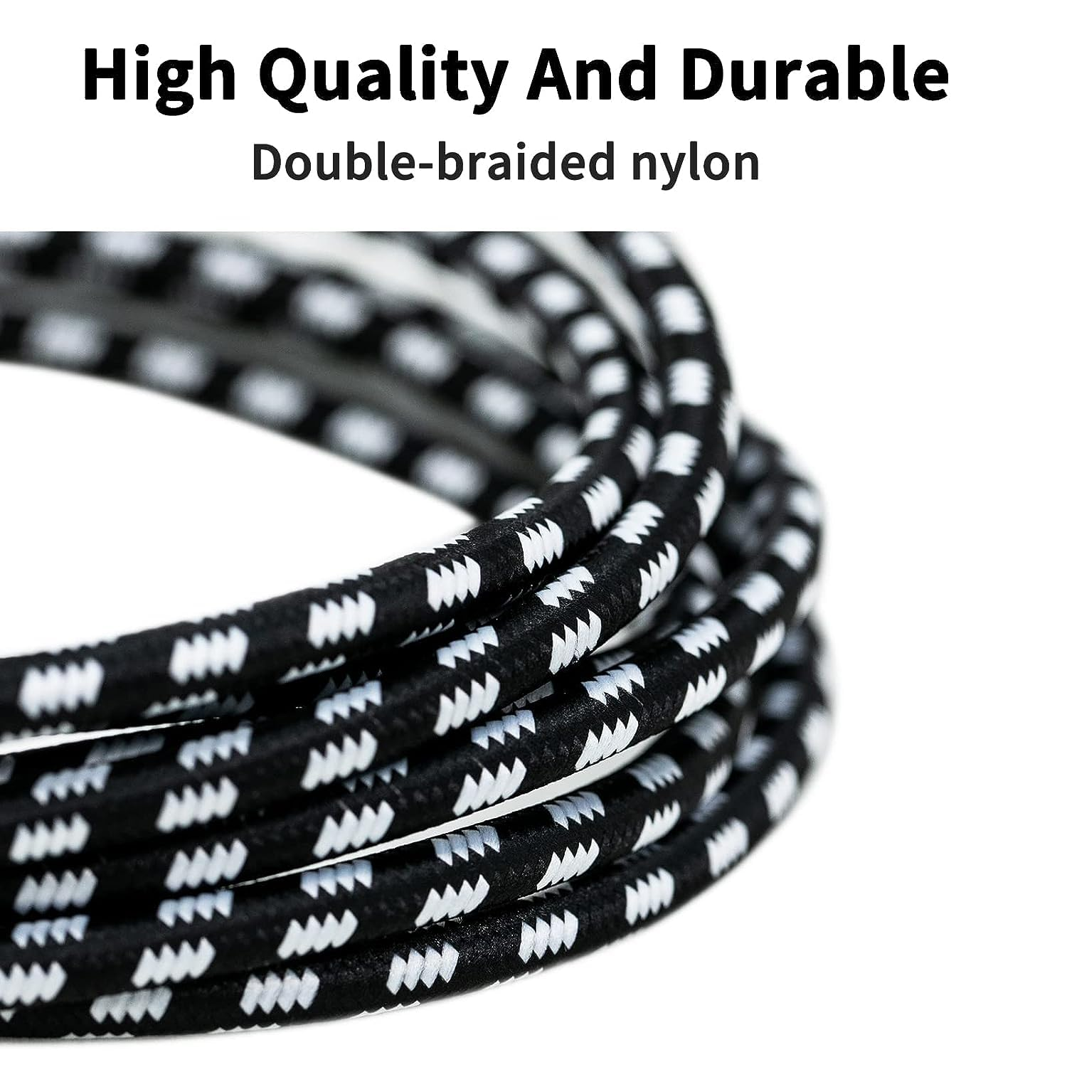 Guitar Lead 1M 3Ft, Premium Braided Guitar Cable,Electric Guitar Bass AMP Cable 1/4 Inch Jack Lead Right Angle to Straight Instrument Cable for Bass, Electric, Keyboard, Amp Etc, Easy Plug-And-Play image number 5