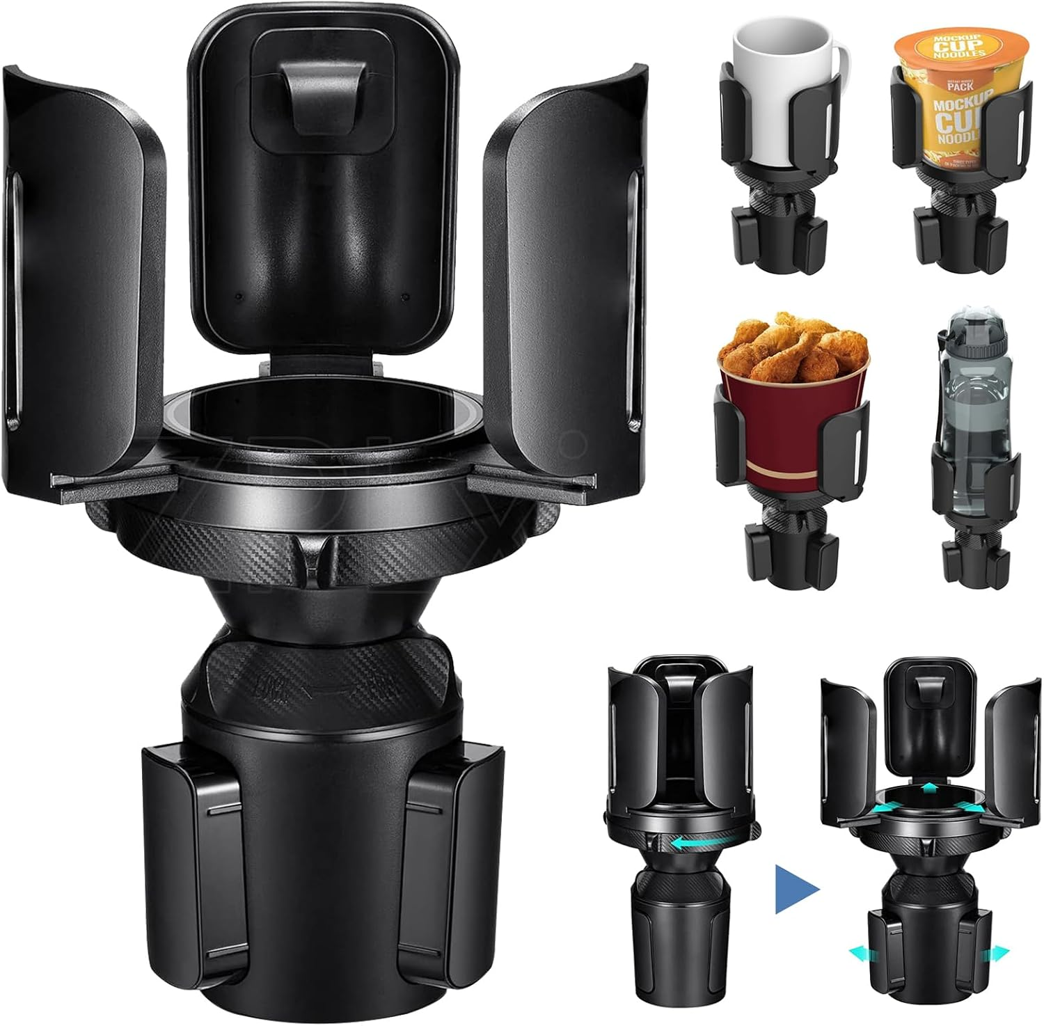 Car Cup Holder Expander with Adjustable Base Fits Most Car, Large Automotive Drink Holder Adapter for 7-14Cm, Expandable Cars Cup Holder Extender for Large Bottles, Cup, Mugs image number 2