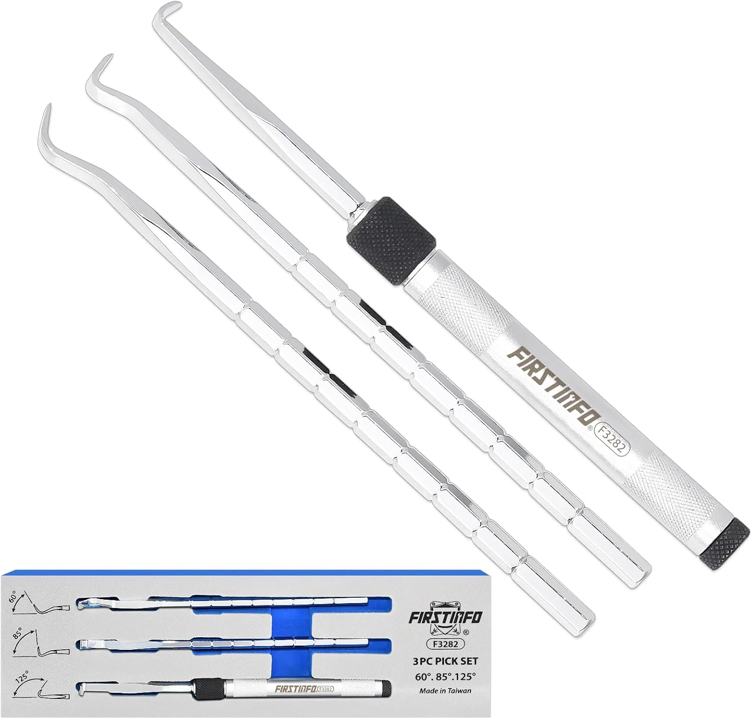 FIRSTINFO F3282 Patented 3-Piece O-Ring Seal Pick Hook Set, O-Ring Seal Gasket Pick Hooks Puller Remover Tool image number 3