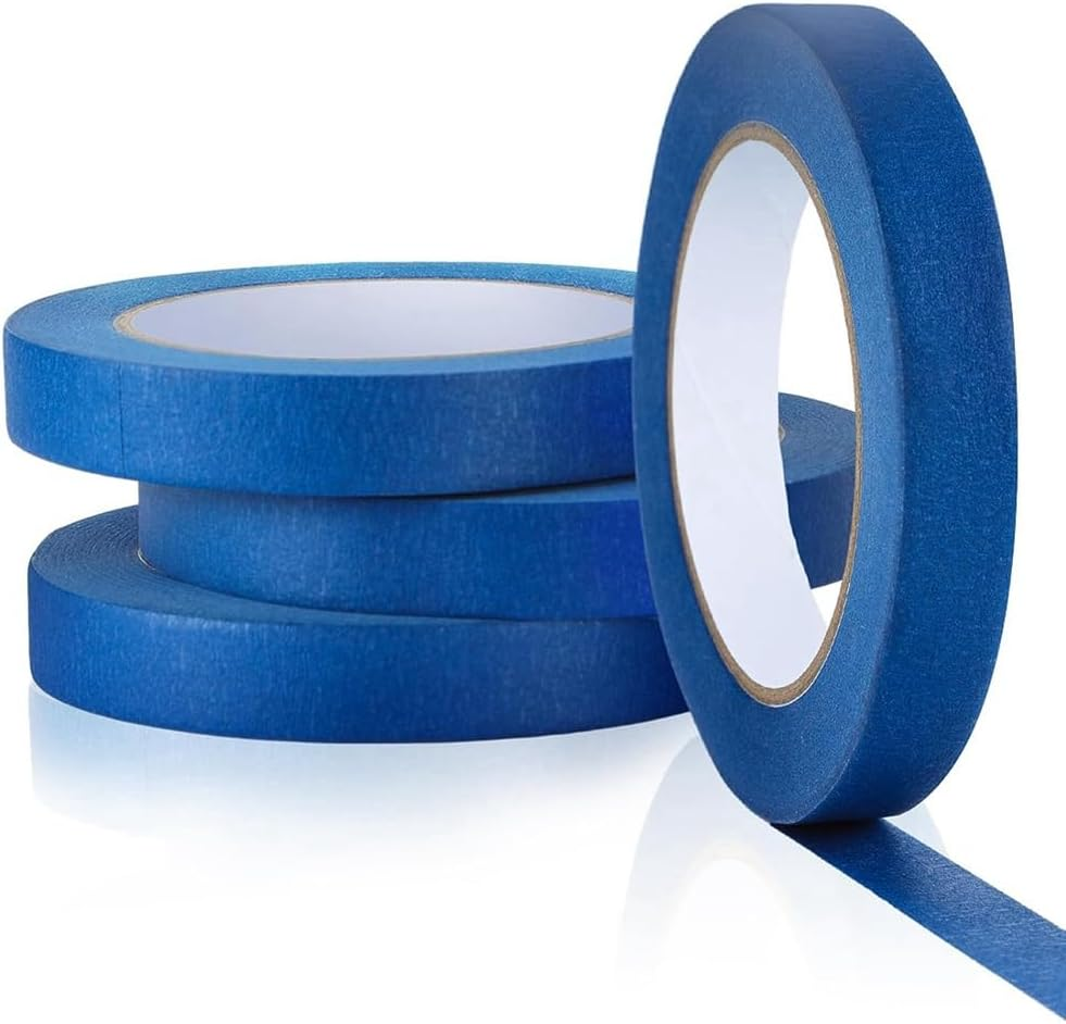 Blue Painters Tape Paint Tape Blue Tape for Painting Automotive Walls Packing Removable Free Residue, 4 Rolls image number 6