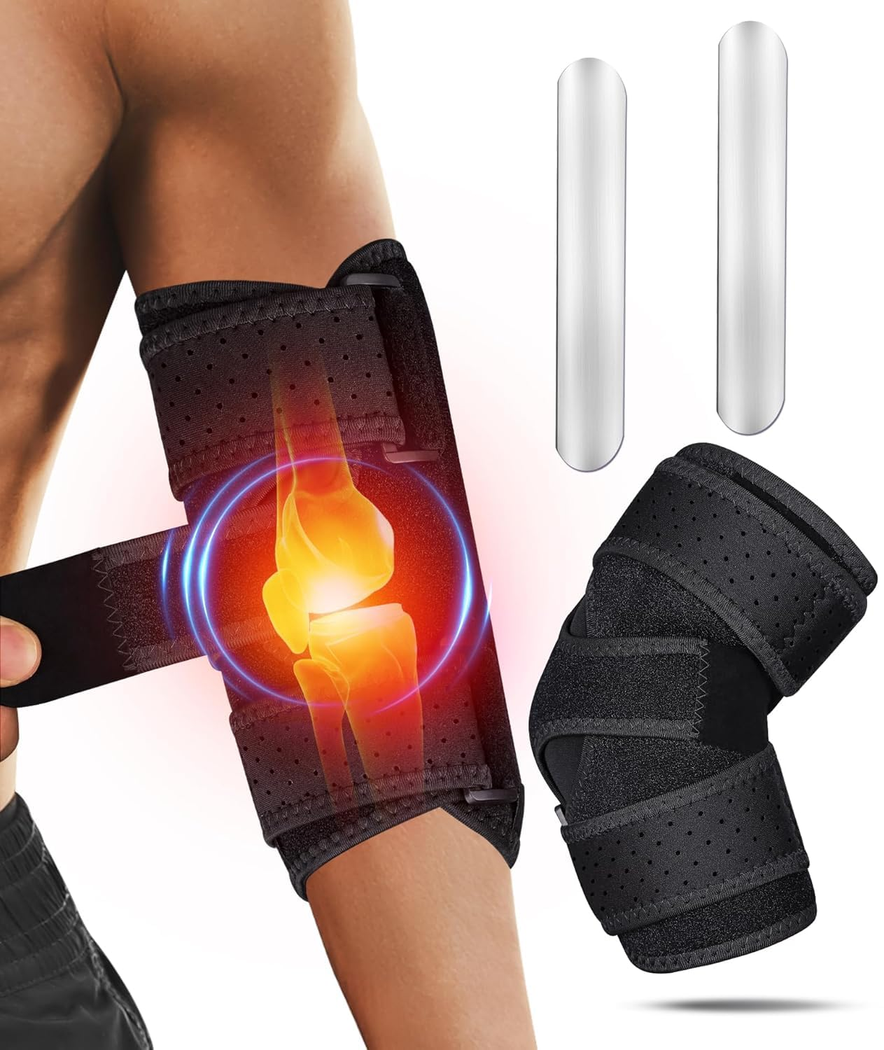 Elbow Brace for Cubital Tunnel, Ulnar Nerve Entrapment Brace, Adjustable Elbow Splint for Sleeping, Tendonitis, Tennis Elbow, Comfortable Stabilizer Support for Women and Men Fit Most image number 1