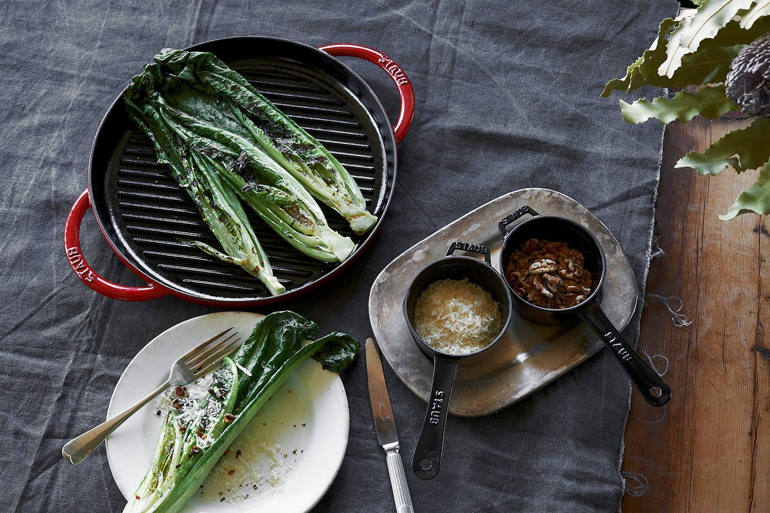 Staub 40510-309 Pure Grill round Cherry, 10.2 Inches (26 Cm), Grill Pan, Both Handed, Enamel, Induction Compatible, Japanese Authentic Product
