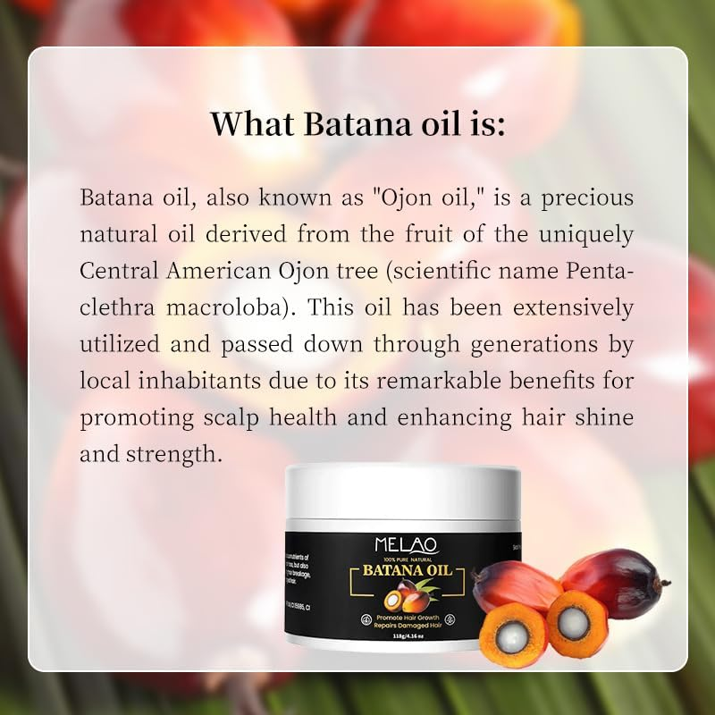 Batana Oil for Hair - 100% Raw & Organic Batana Oil from Honduras,Unrefined Organic Batana Oil for Prevent Hair Loss, Enhances Hair Thickness, Eliminates Split Ends for Men & Women - 118G image number 3