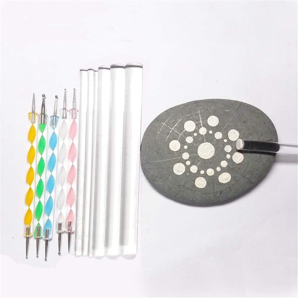 13 Pcs Mandala Art Dotting Tools, Rock Painting Kit Mandala Ball Stylus Dotting Tools Nail Art Pens Acrylic Rods for DIY Stone Drawing Polymer Clay Pottery Craft image number 4
