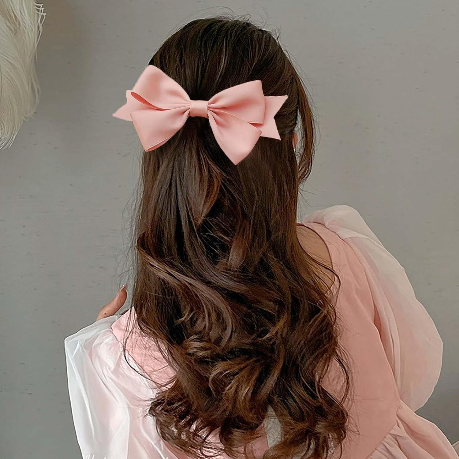 Hair Bows for Women Bow Hair Clips Silky Satin Bow Clips Cute Hair Bow Clips French Hair Band Bow Wedding Bow Hair Bow Barrette Bowknot Hair Accessories Pink Red White image number 2