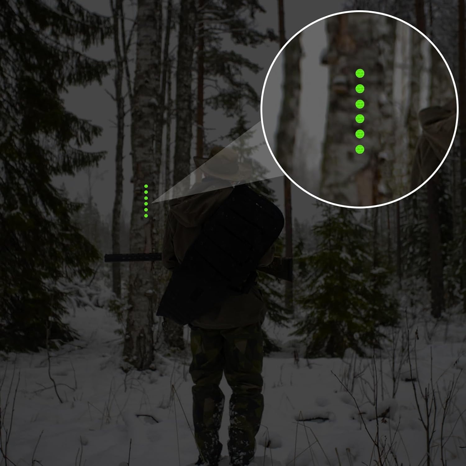 XIHIRCD 100Pcs Reflective Trail Tacks, Hunting Trail Markers Glow in the Dark Box Package Reflective Trail Tacks for Hunting Camping Hiking Survival Outdoors (Green) image number 5