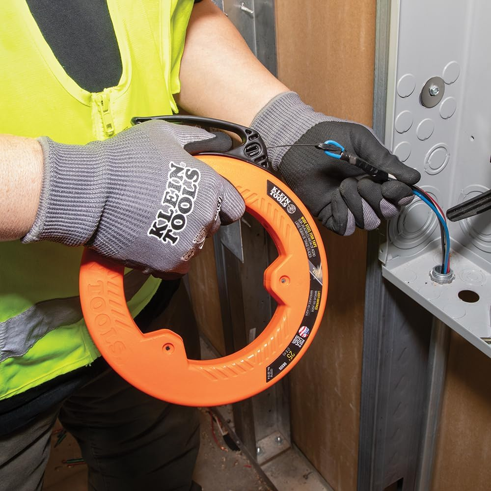 Klein Tools 56335 Flat Steel Electrical Fish Tape, 25-Foot 1/4-Inch Wide image number 2