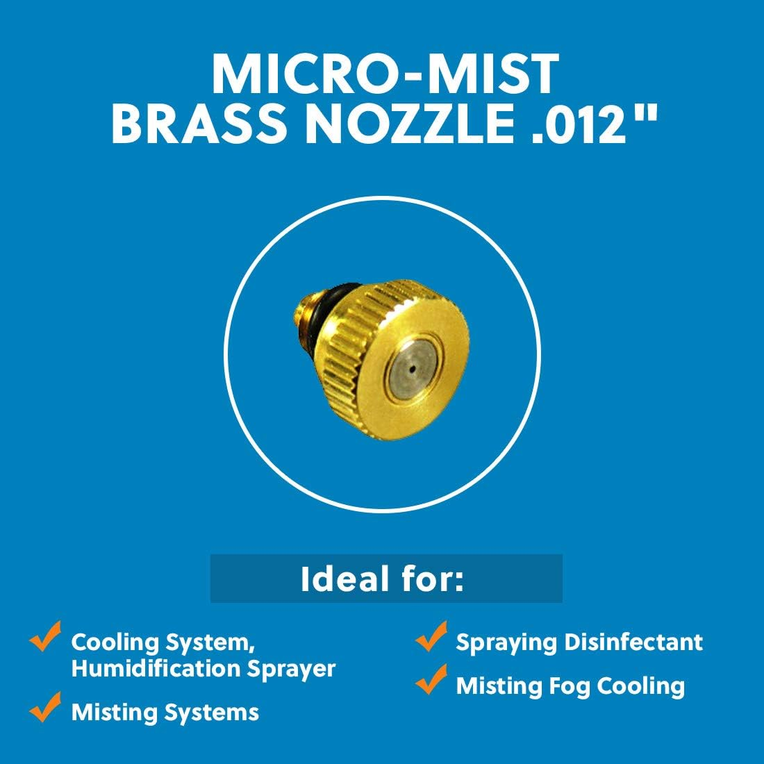 Cool-Off Micro-Mist Nozzle- Garden & Patio Misting System, Cooling Brass Nozzles with 0.012 Inch Size & 10/24 Inch Thread (Pack of 5) image number 5