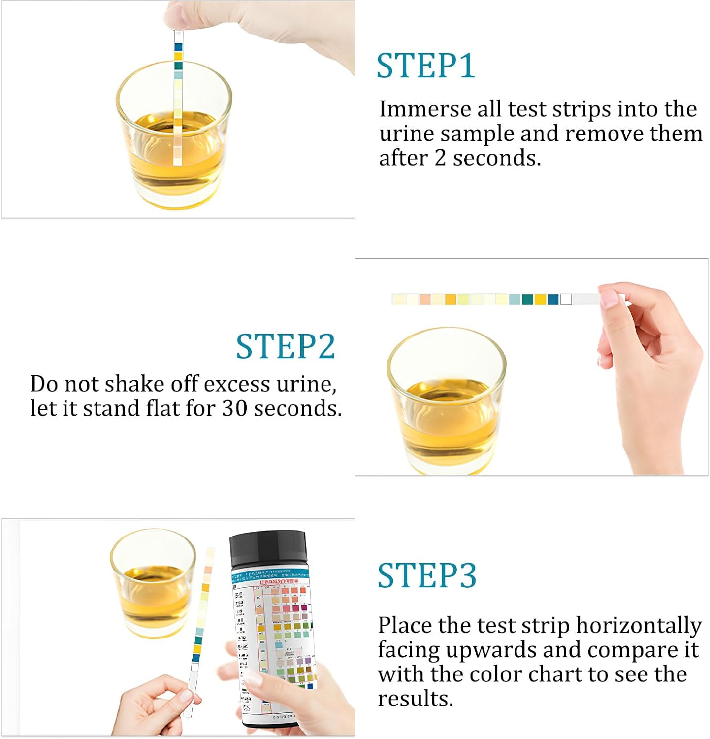 100Pcs Ketone Test Strips, URS-10T Urine Analysis Uti Test, Urine Test Strips, Home Test Stick Kit, for the Analysis of Nitrite and Ph in White Blood Cells, Monitoring Health Status