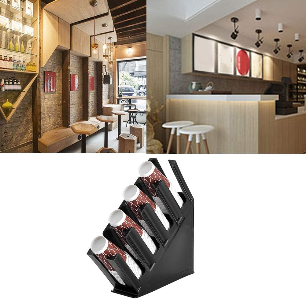 Disposable Coffee Cup Dispenser Holder,Dust-Proof Countertop Paper Cup Holder Storage Organizer for Coffee Milk Tea Shop Restaurant Accessories Halloween Party Supplies(Black)(1#) image number 4