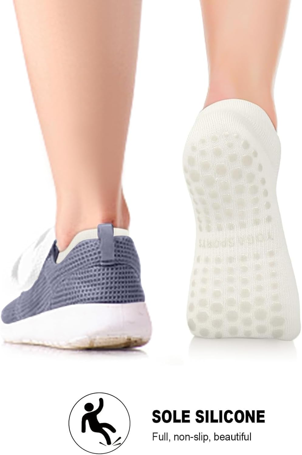 Pilates Socks,Dgbay Pilates Yoga Non-Slip Grip Socks for Women - Anti-Slip for Hospital, Dance, Barefoot Workout, Ballet image number 4