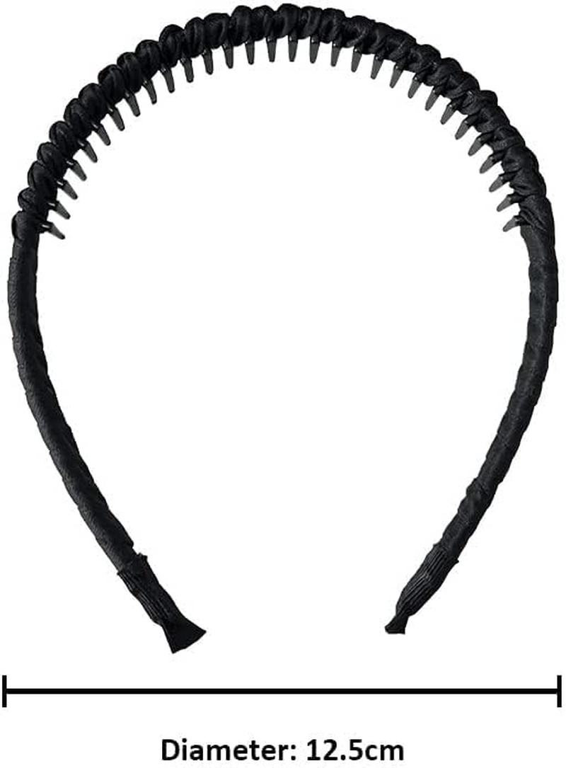 Fashion Headbands, 4Pcs Wide Plain Turban Headband Fashion Cross Knot Hair Bands, Non-Slip Headband Hair Hoop Resin Teeth Comb Headbands, DIY Hair Bands Headbands for Women Girls, Gray Series image number 6