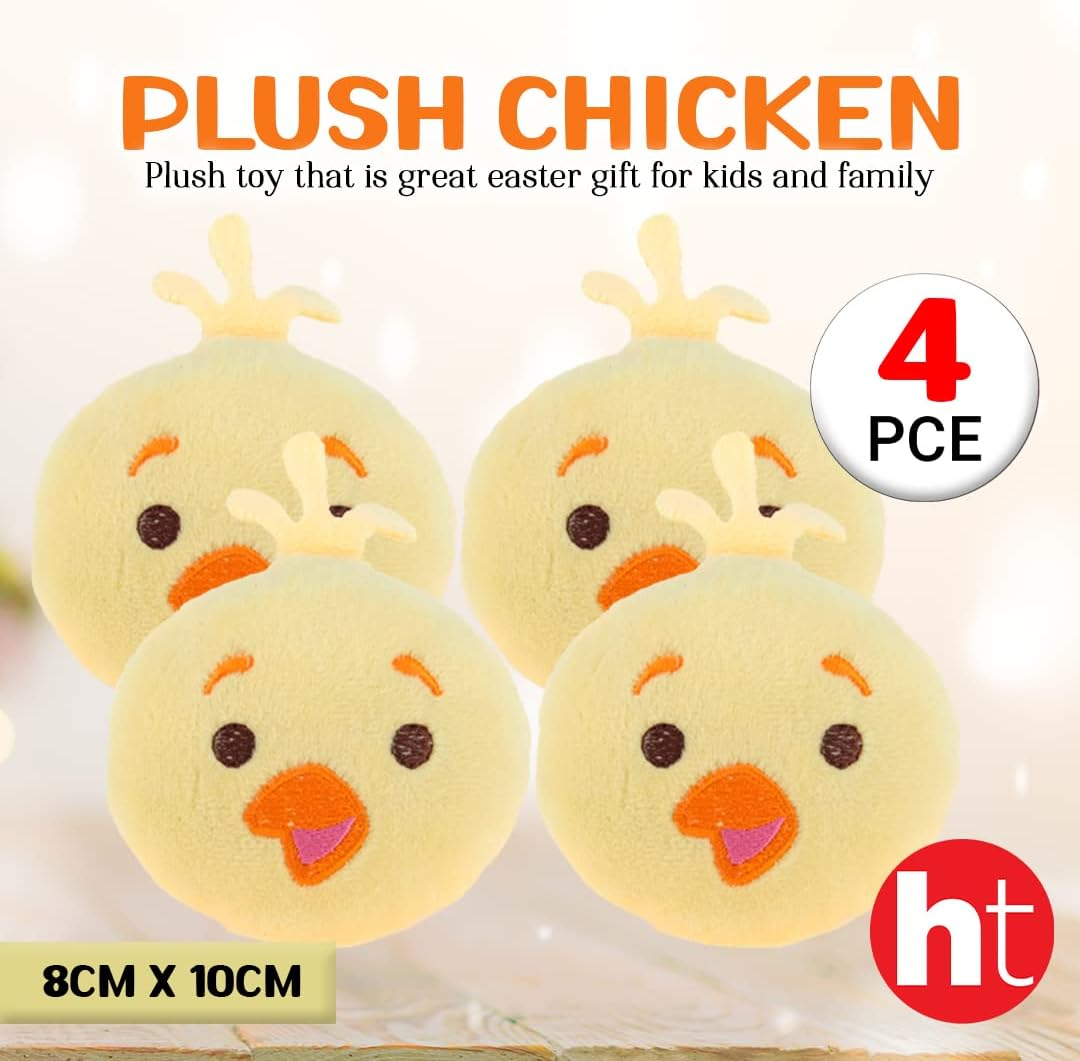 [4PCE] Easter Plush Chicken, 8Cm X 10Cm (Yellow), Stuffed Animal Toys, Cute Chicken, Soft Animal Easter Toy for Kids, Plush Decoration, image number 2