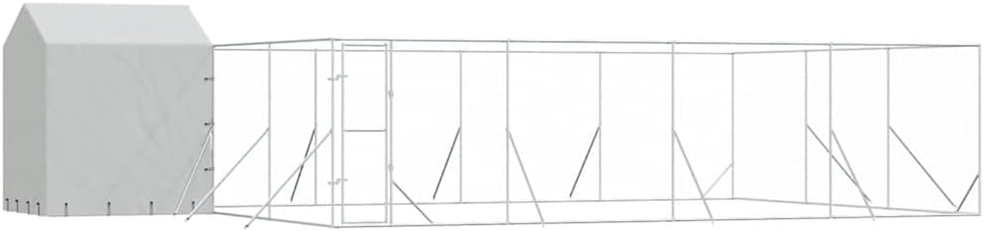 Outdoor Dog Kennel with Roof 10X6X2.5 M Galvanised Steel Pet Shelter Enclosure image number 5