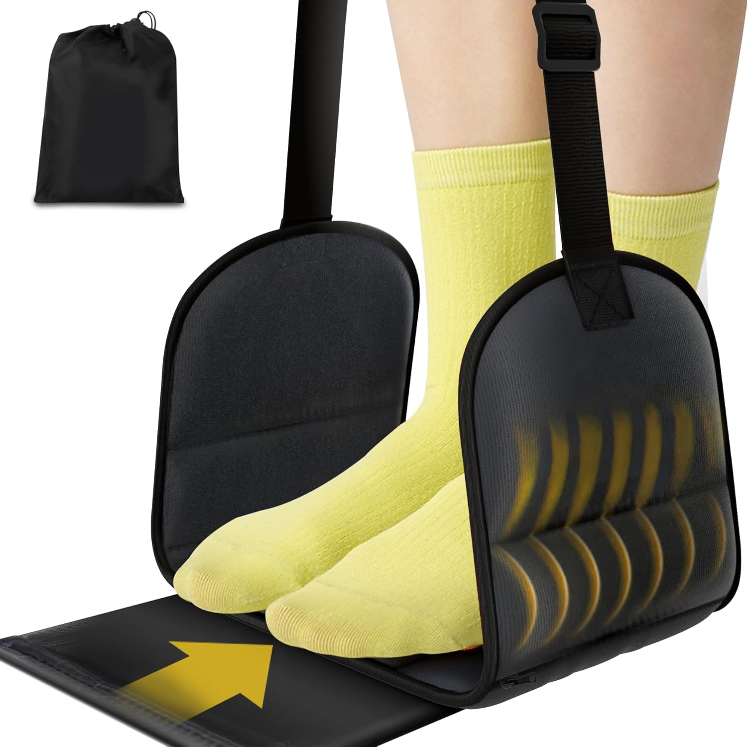 Hiving New Airplane Foot Rest, No Collapse Foot Hammock for Plane Travel with Extended Adjustment Strap, Portable Desk Foot Hammock with Thickened Foam, Foot Sling Travel Essentials to Relax Your Feet image number 6