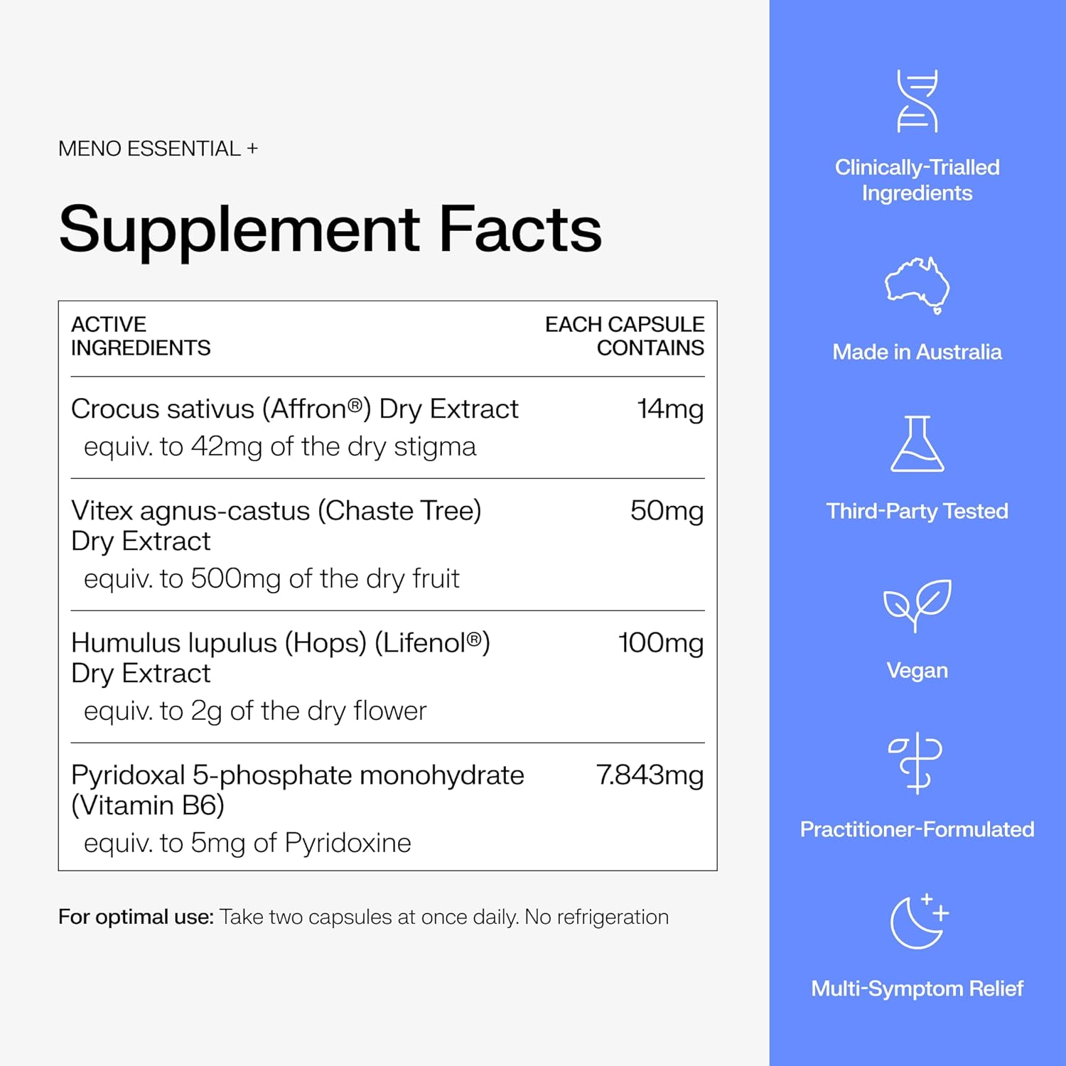 Meno Essential + | Comprehensive Menopause Relief | Natural (60 Capsules) image number 1