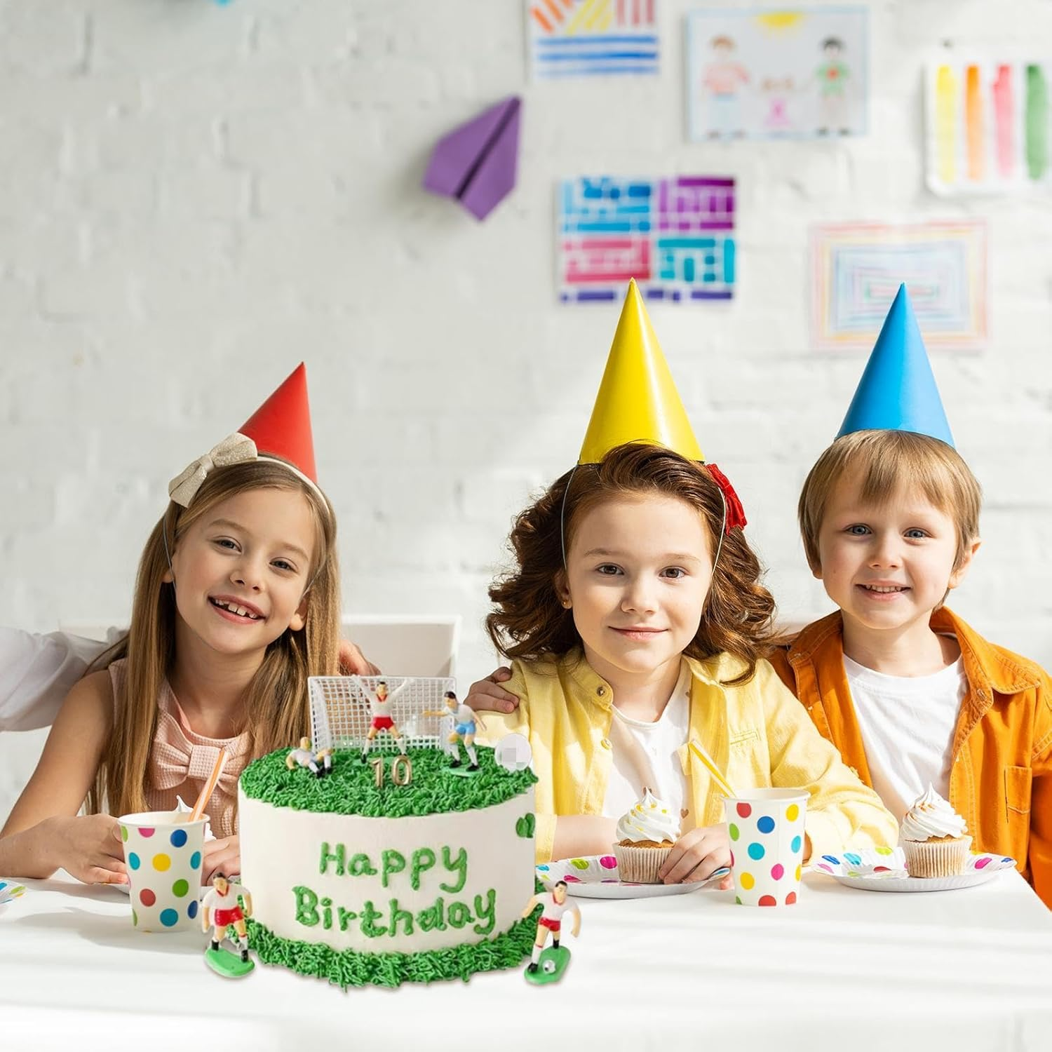 Football Cake Decorations | Birthday Ball Toppers Decorations - Cake Decorations Football Themed Party Supplies Cake Topper for Men Boys Soccer image number 4