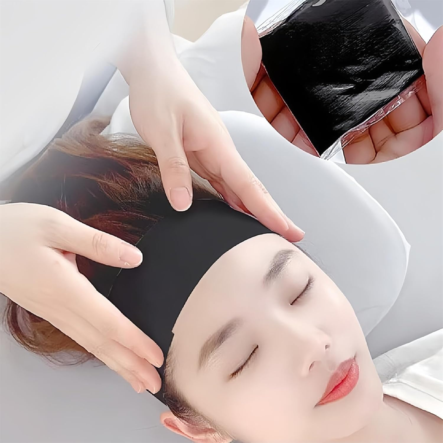 Acycoin2A 100 Ct. Disposable Stretchable Headband with Closure for Spa Facial Treatment Non-Woven Individually Wrapped Hair Wrap image number 2