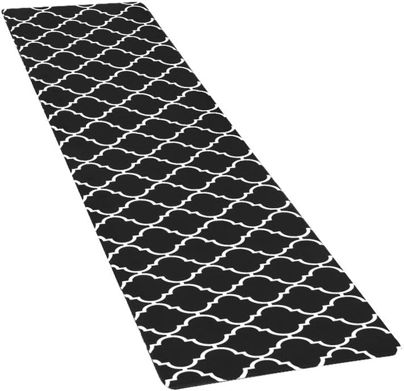 Artiss Kitchen Mats, 45 X 180Cm PVC Non-Slip Floor Rugs anti Fatigue Door Standing Mat, Waterproof Comfort Carpet for Living Room Bathroom Laundry Sink, Black