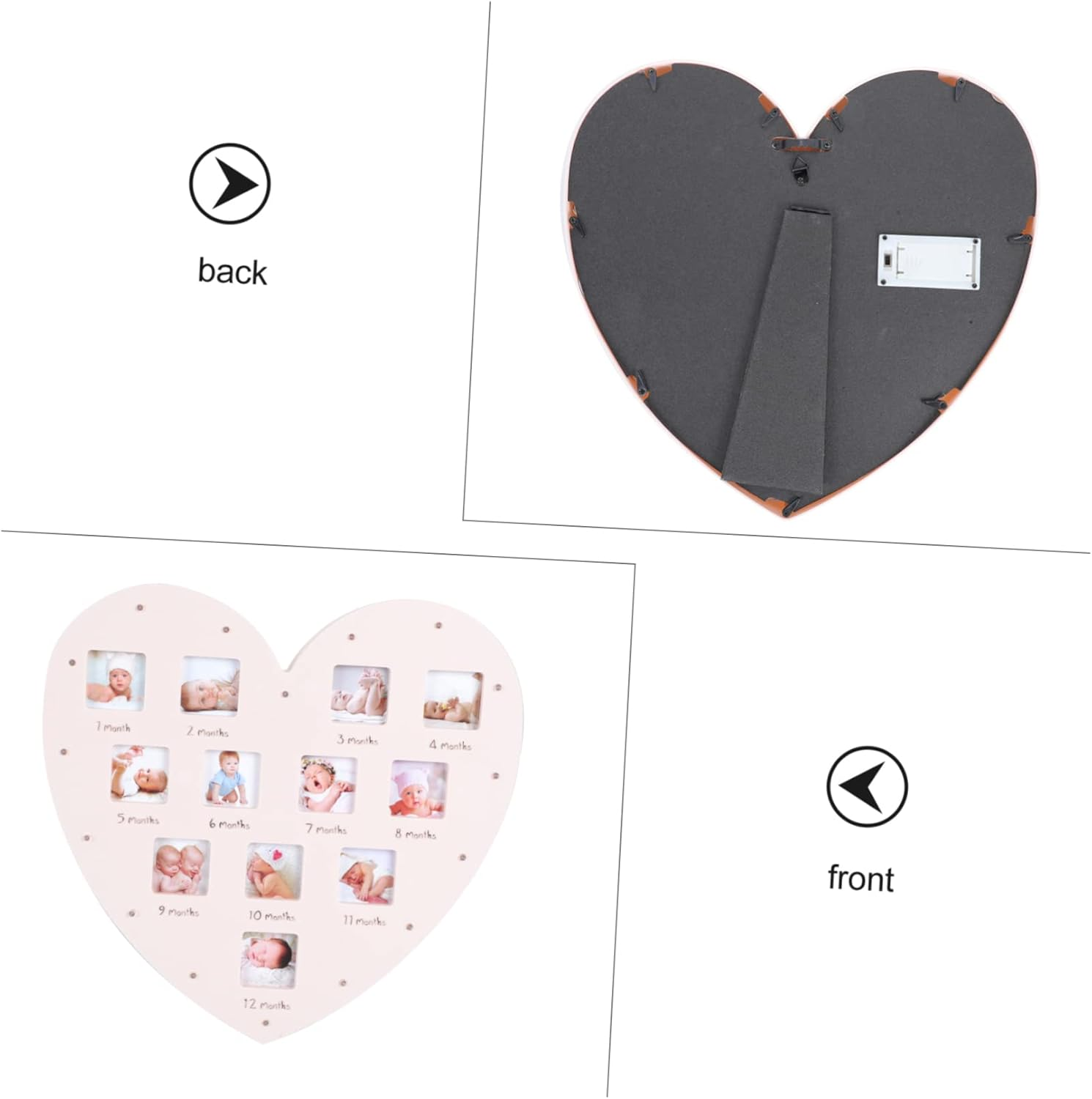 Growth Record Photo Frame Shape Design for First Year Nursery Decor and Milestone Tracker image number 3