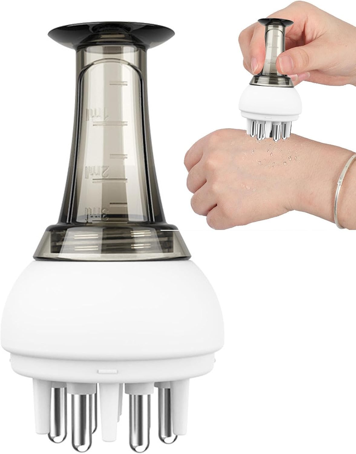 Scalp Oil Applicator, Anti-Leak Oil Comb Rollerball Hair Oiling Applicator, Portable Scalp Massager Hair Growth Tool, Hair Care for Family, Home and Travel Loganz - Red image number 3