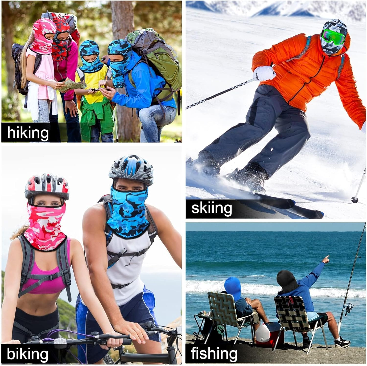 YBVABE 8Pack Ski Mask Cover Full Face Mask Summer Face Covering Ice Silk UV Protection Balaclava Women Men Outdoor Sports image number 4