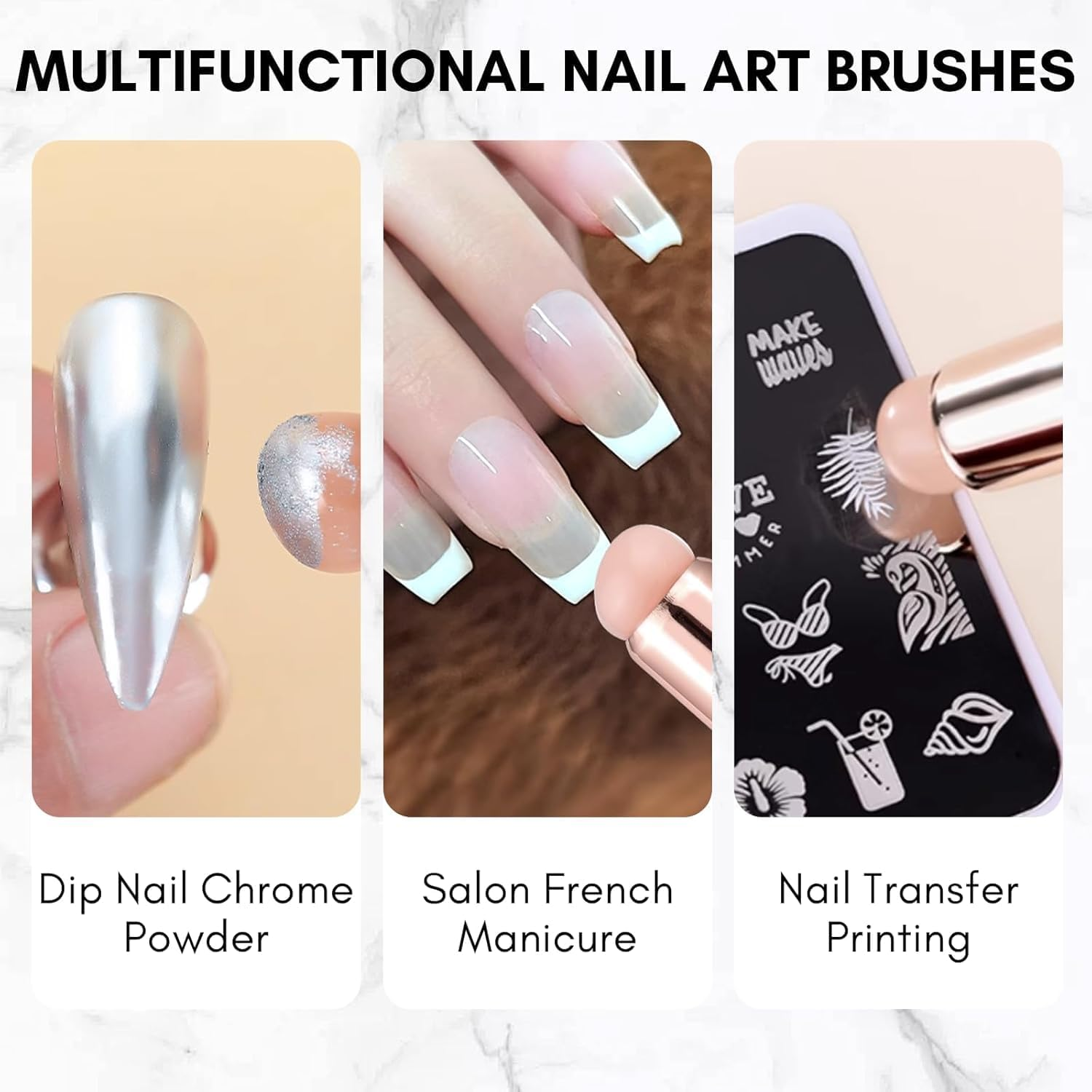 2 Pcs Silicone Lip Brush round Head Applicator - Reusable Nail Chrome and Concealer Makeup Brushes image number 1