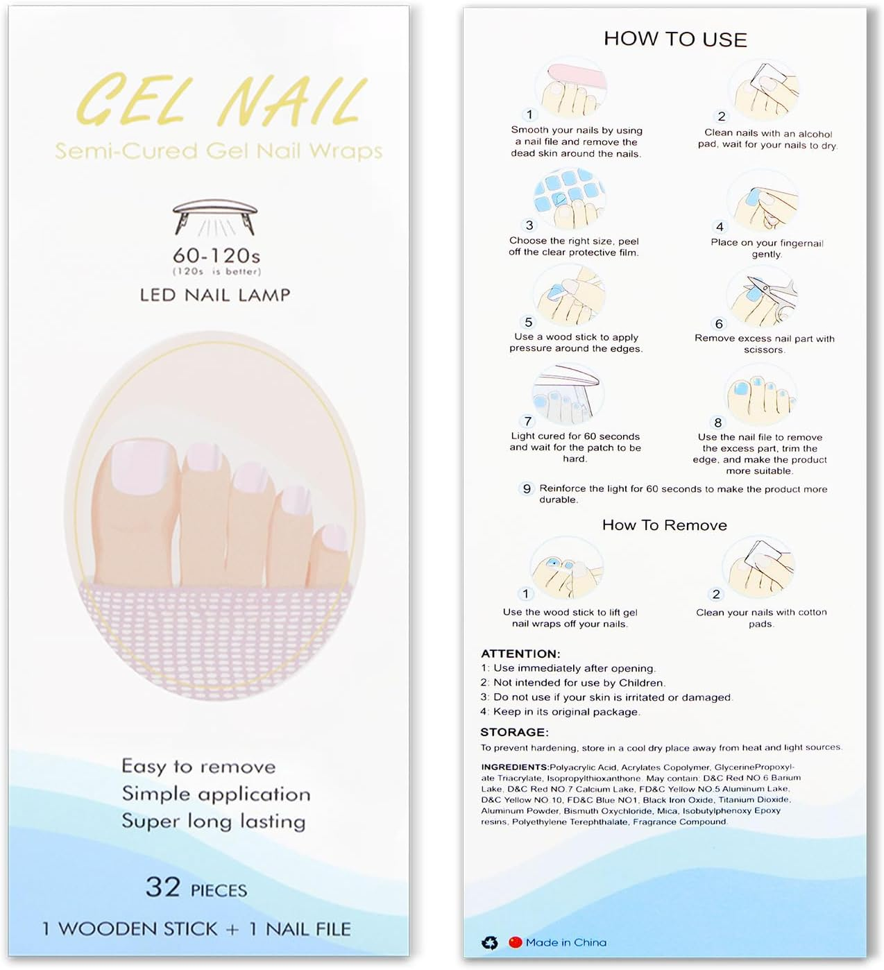 JMEOWIO Nail Foil UV Hardening Cream Pink UV Gel Toenail Strips Nail Stickers Nail Stickers Toenails Art Decoration Nail Design Accessories image number 1