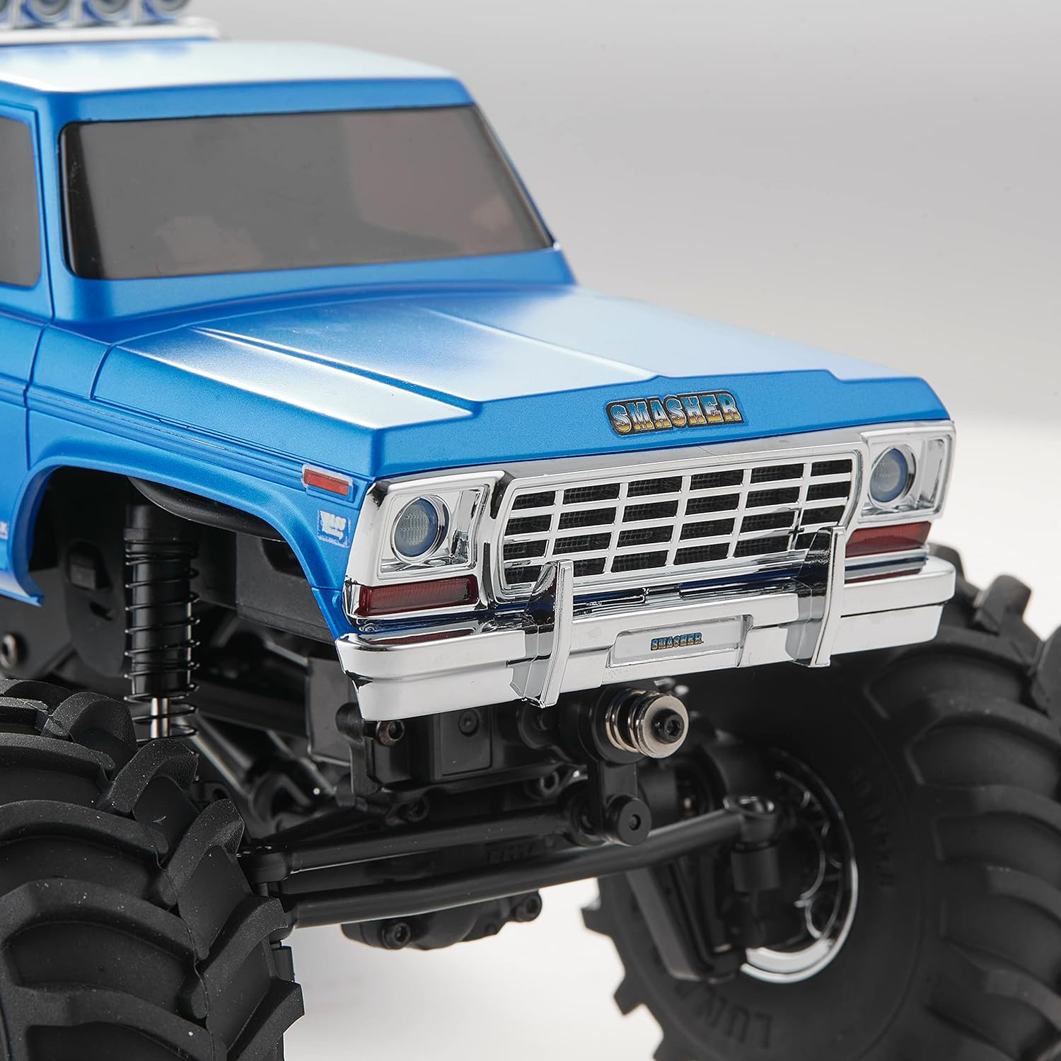 WOWRC FMS 1/24 Smasher Monster RC Crawlers - FCX24 RC Truck 8Km/H 2 Speed Transmission for Adults, 2.4Ghz Remote Control Car RTR with USB Charger, Blue