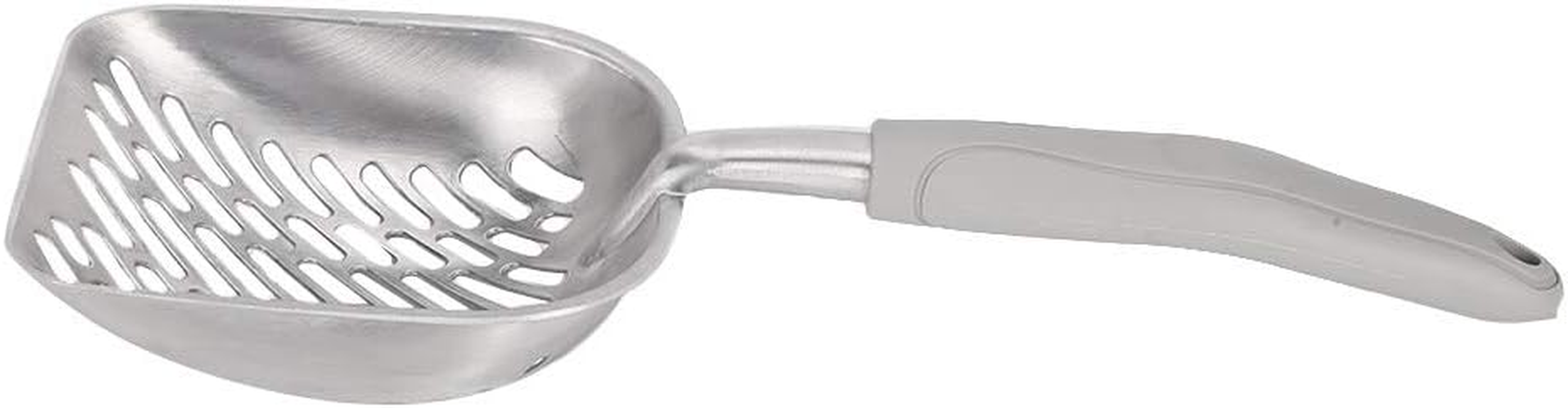 Kitty Metal Scooper, Stainless Steel Cat Poop Cleaning Tool Litter Box Cleaner Easy to Use Effectively Filter Cat Litter for Poop Sifting(Grey) image number 1