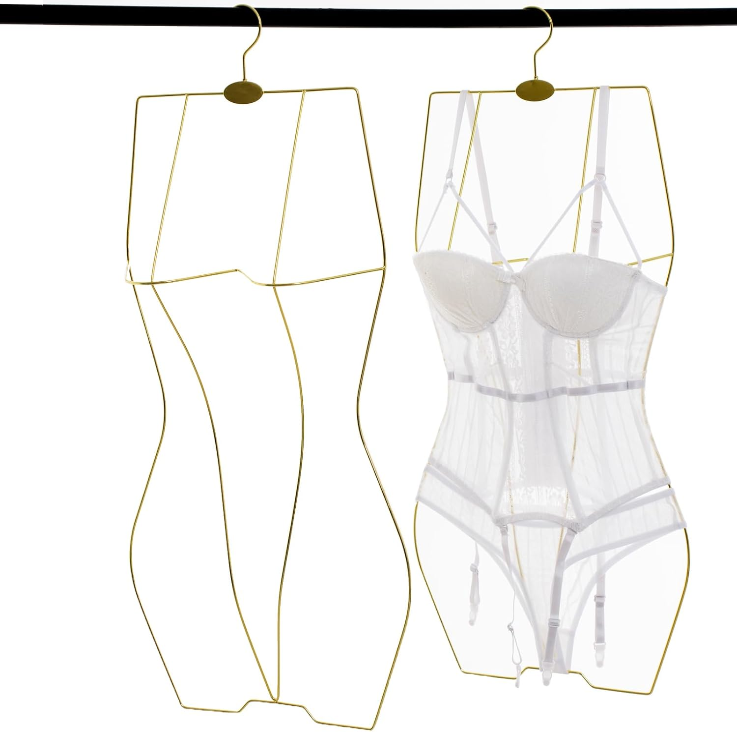 Bikini Swimsuit Hangers (Gold) 10 PCS 3D Body Shape Display Hangers for Lingerie image number 5