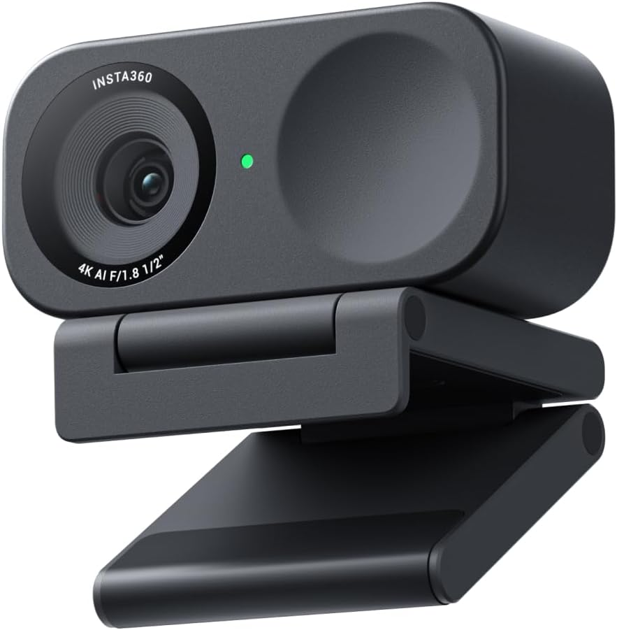 Insta360 Link 2C - 4K Webcam for Pc/Mac, 1/2" Sensor, Auto Framing, HDR, AI Noise-Canceling Mic, Gesture Control for Streaming, Video Calls, Gaming, Works with Zoom, Teams, Twitch & More