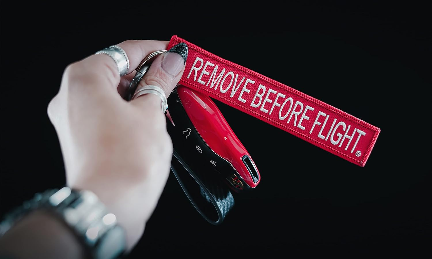 5X Remove before Flight Red Key Chain by Apex Imports(5 Pack) image number 1