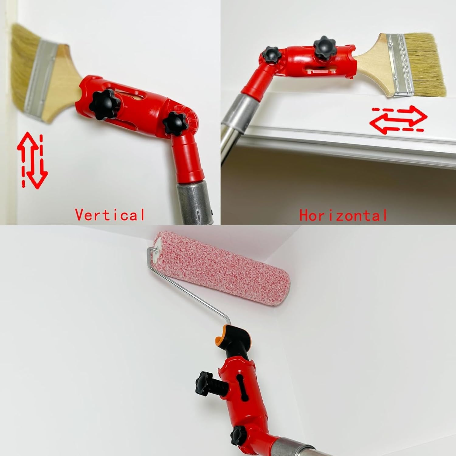 Paint Brush Extender for High Ceilings, Multi Angle Corner Painting Tool with 180 Degrees Rotatable, Adjustable Knobs image number 2