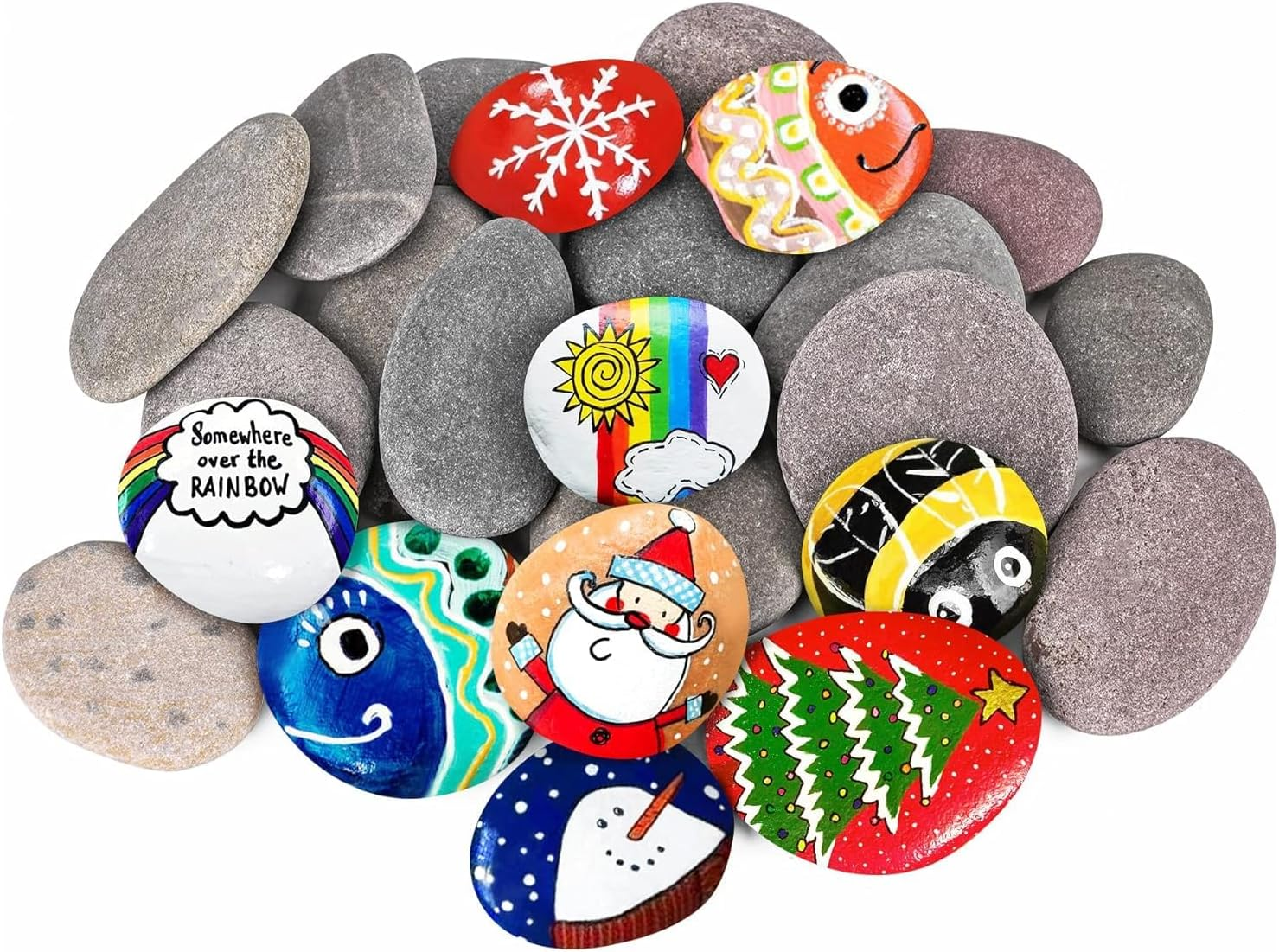 20 Pcs Painting Rock 5-8Cm Natural Rocks Kindness Crafting Party Pack Bundle River Stones Flat Smooth Stone for School Home Party Holiday Painting Crafts Decoration image number 4