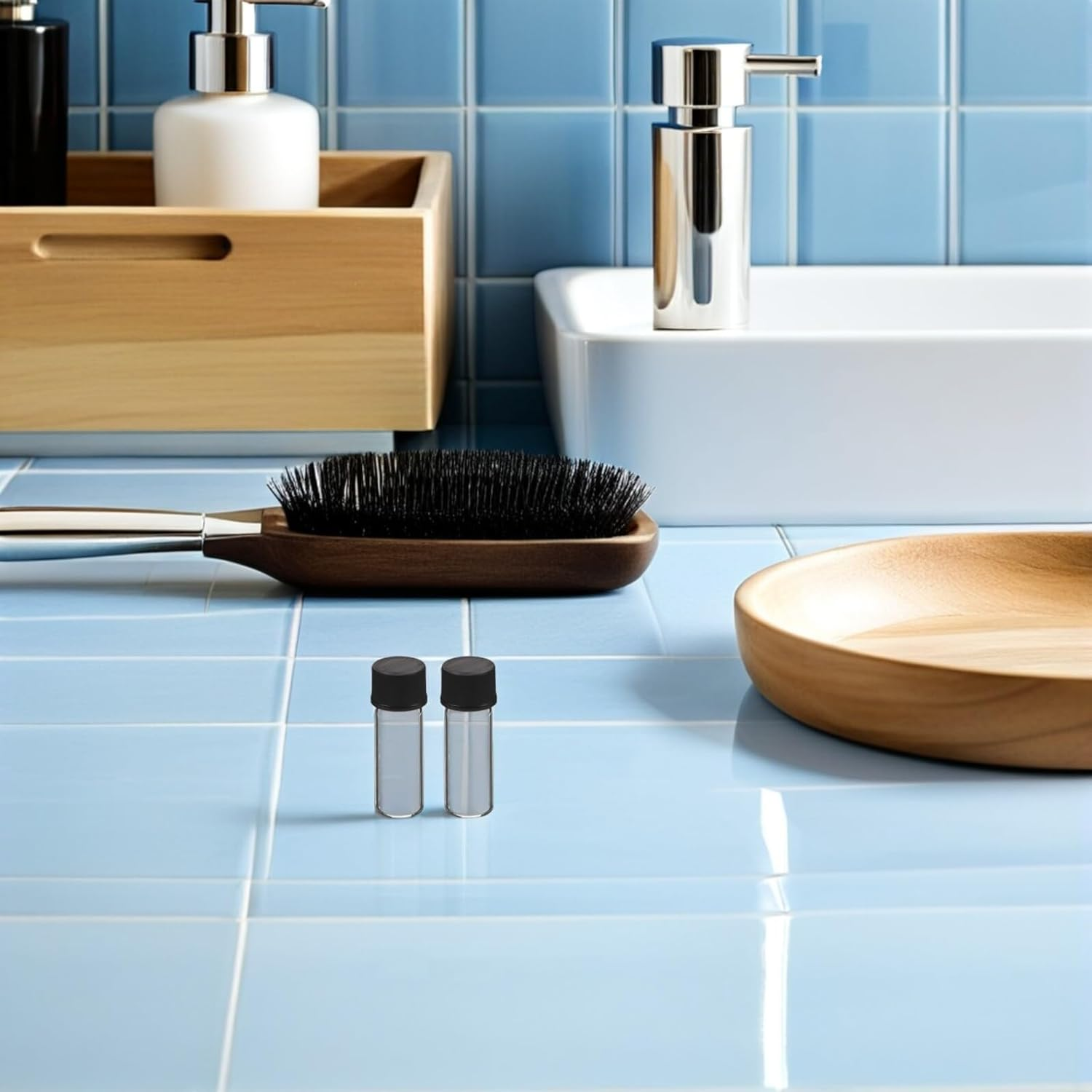 LIFKOME 100Pcs 2Ml Glass Sample Vials Screw Caps, Small Refillable Liquid Containers for Lab, Travel and Cosmetic Samples image number 2