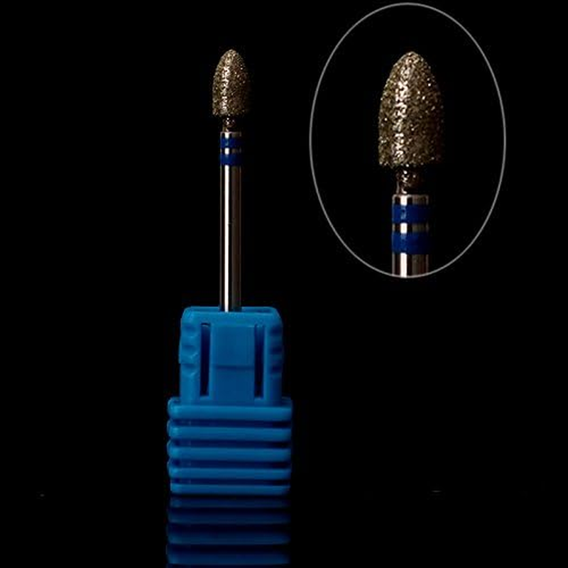 5Pcs Stainless Steel Nail Drill Bit Blue Cylinder Coated Carbide File Drill Bit Nail