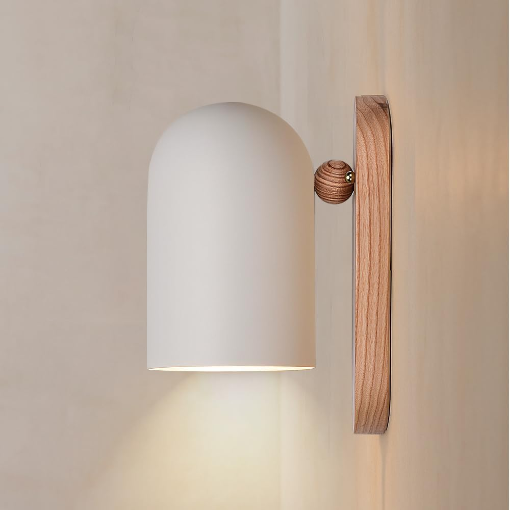 Krear Set of 2 Wooden Wall Sconces, Lighting Indoor Wall Light Fixture for Bedroom, Living Room, Hallway Lighting image number 5