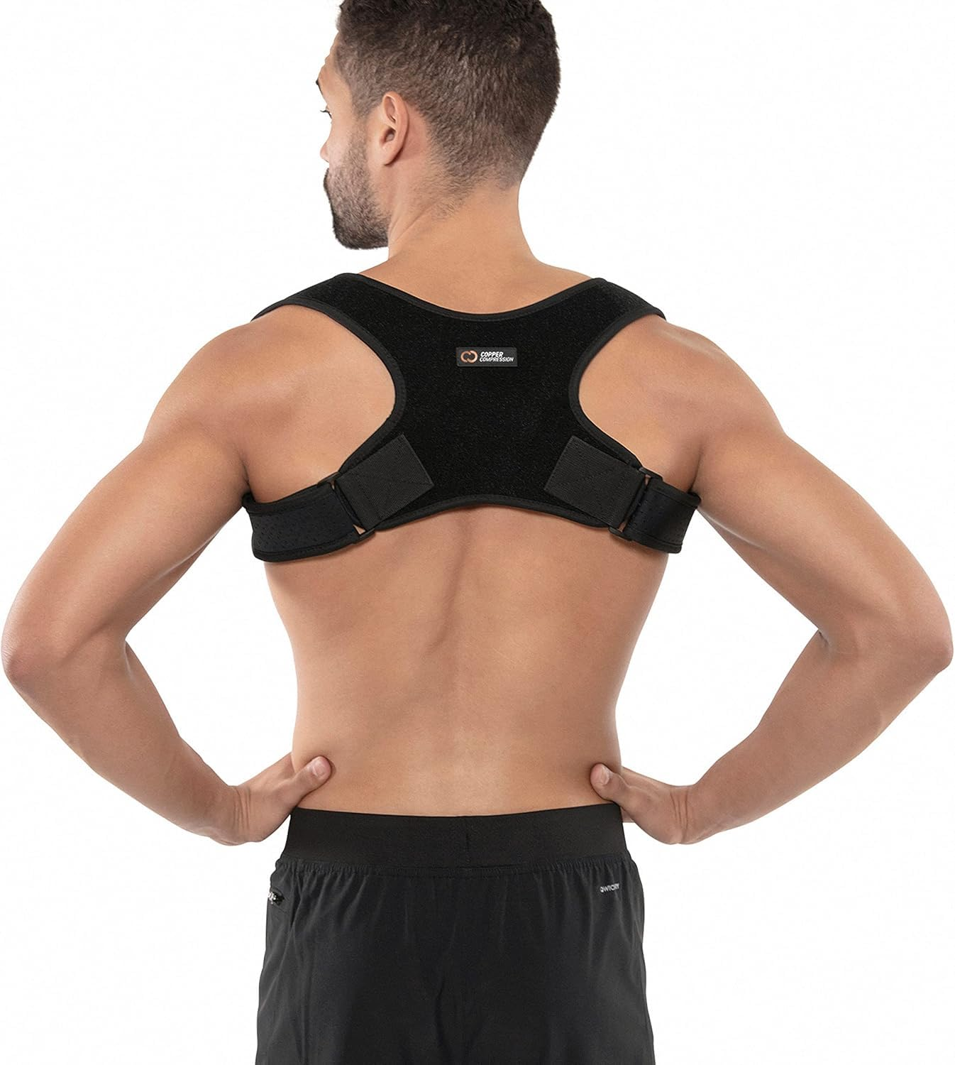 Posture Corrector for Men & Women - Adjustable Copper Infused Orthopedic Brace for Pain Relief from Bad Posture, Slumping - Targets Upper Back, Shoulders, Neck, Clavicle ﻿ image number 3