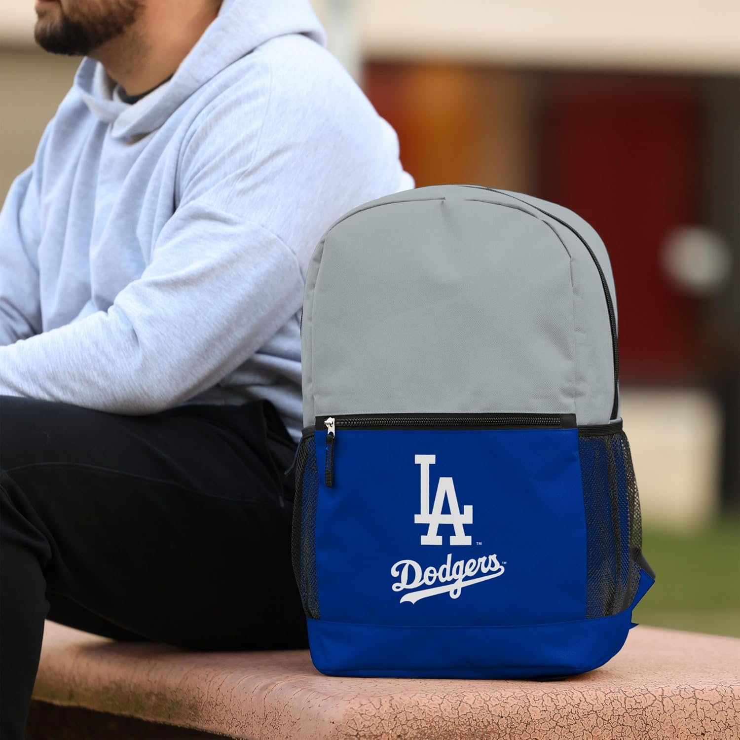 FOCO MLB Officially Licensed Baseball Team Color Primary Logo 2 Tone Big Logo Color Block School Bag Travel Backpack - Atlanta Braves image number 7