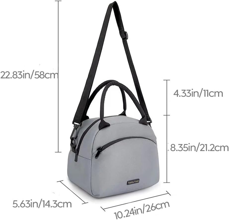 Lunch Bag Lunch Box for Women Men Insulated Waterproof Insulated Portable Reusable Bag for Lunch,Leakproof with Adjustable Straps Can Be Used for Work,Picnic - Off-White image number 2