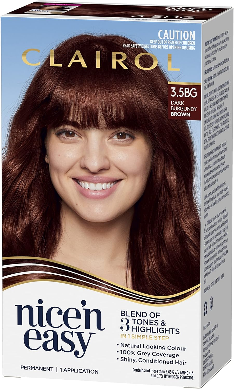 Clairol Nice 'N Easy Permanent Colour 3.5BG Natural Dark Burgundy (Pack of 3) image number 5