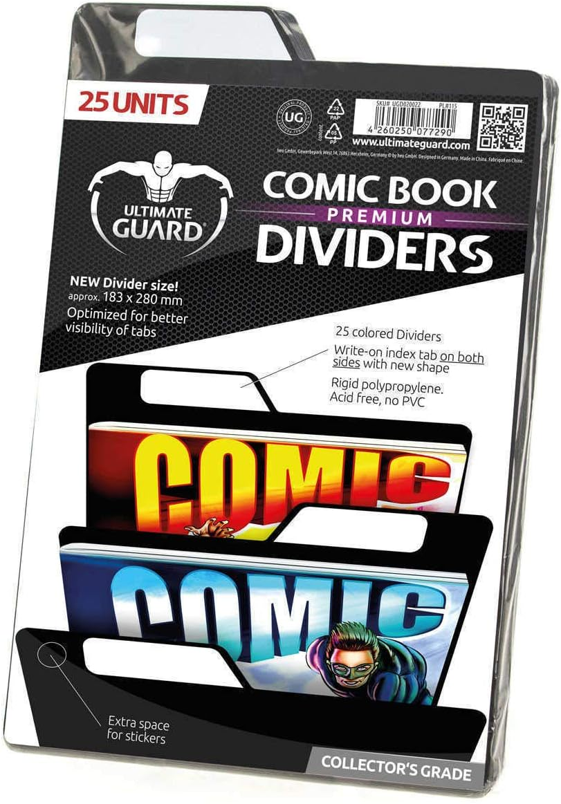 Premium Comic Dividers Card Sleeves (25 Piece), Black