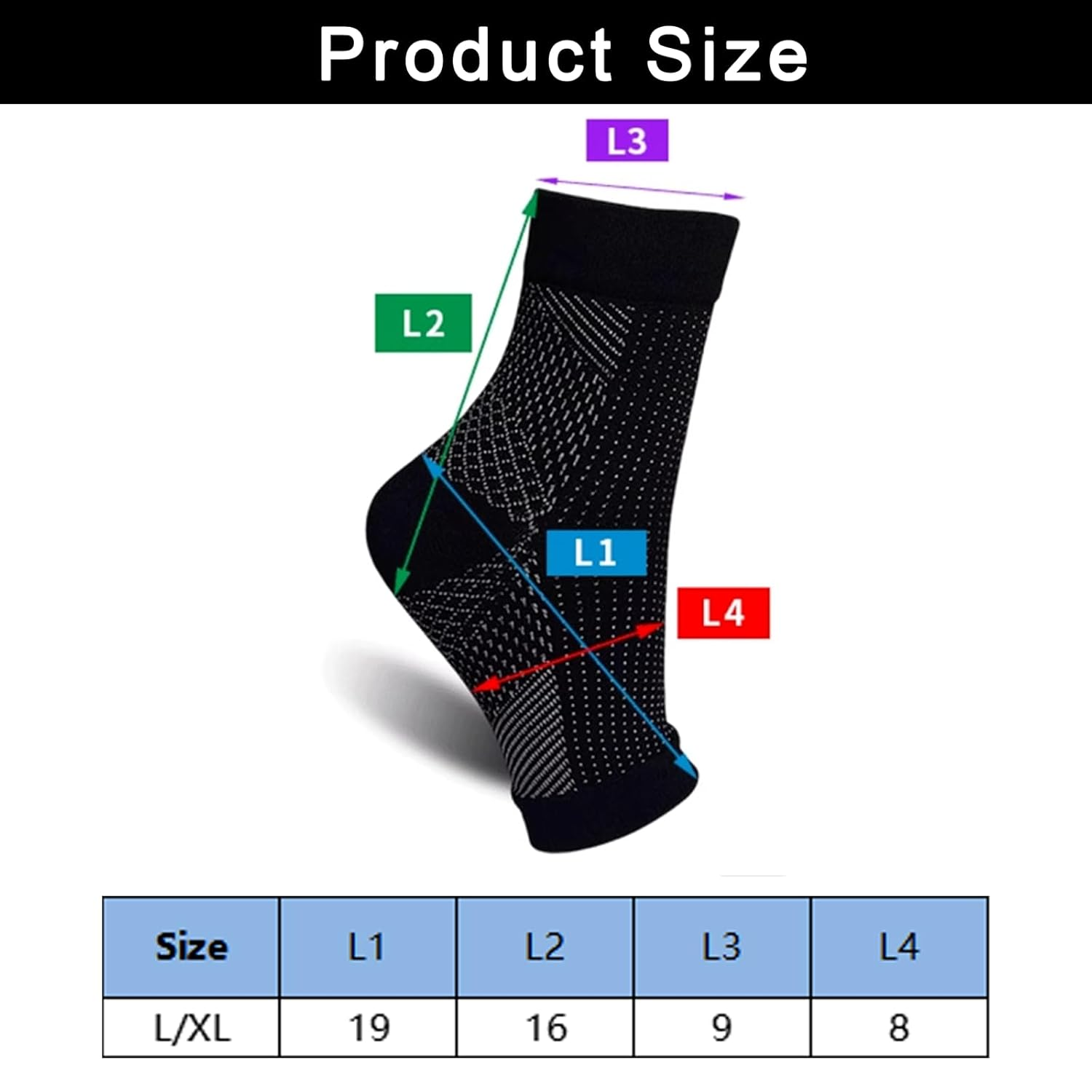 2PCS Unisex Ankle Brace Ankle Brace Ankle Joint Support Stabilizer Foot Socks Arch Support Sleeve Heel Socks Achilles Tendon Support for Pain Relief and Foot Protection Day and Night image number 2