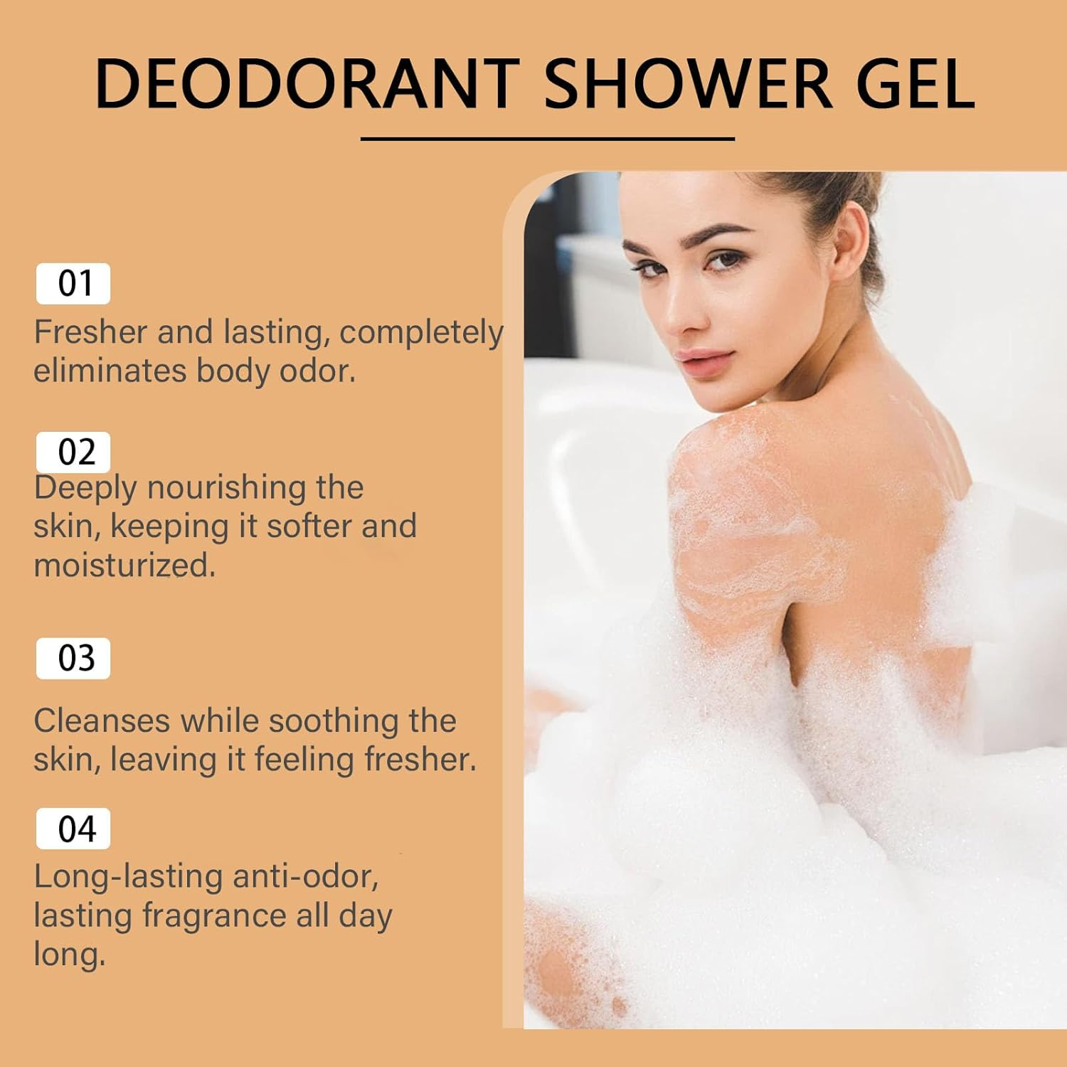 Persimmon Body Wash for Body Odor, Natural Persimmon for Old People Smell, Natural Deodorant Body Wash for Strong Odor Smell Remover, Fresher Scent, Deeply Cleansing & Moisturizing Body (3Pcs) - 2Pcs image number 4