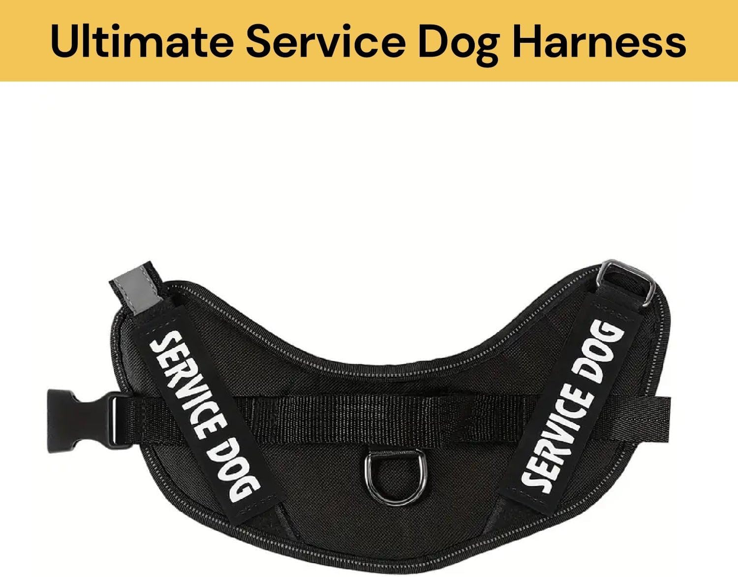 EZONEDEAL Dog Harness, No-Pull Pet Harness with Buckle, Tactical Service Vest with Reflective Strips and Control Handle, Adjustable and Comfortable for Easy Walking, Dog Running Vest (Black, XL) - Red image number 2