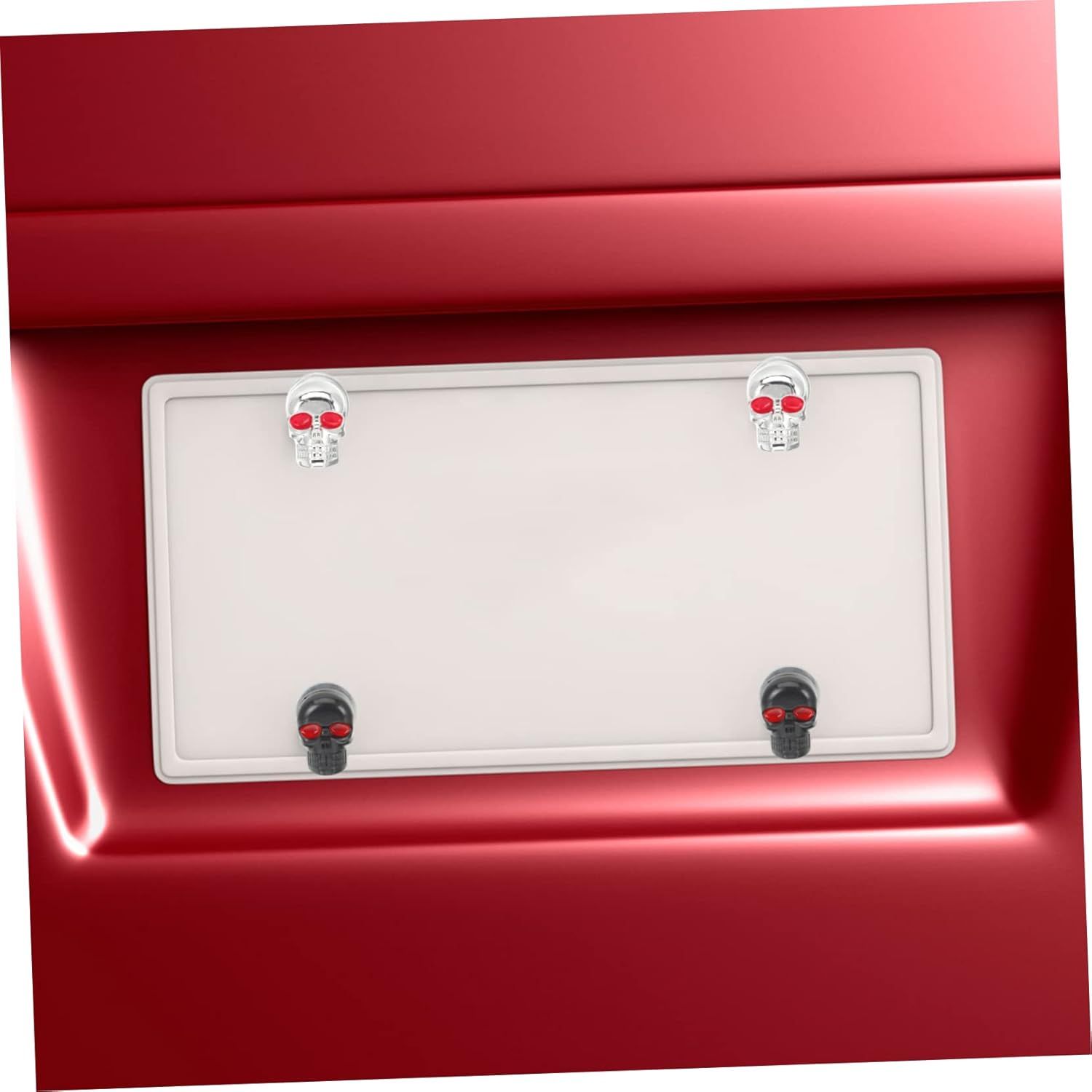 GRIRIW 6Pcs Skull Motorbike License Plate Screws Motorcycle Modification Fasteners Easy Install Nuts Washers Plated Finish for Motorbike Truck image number 2