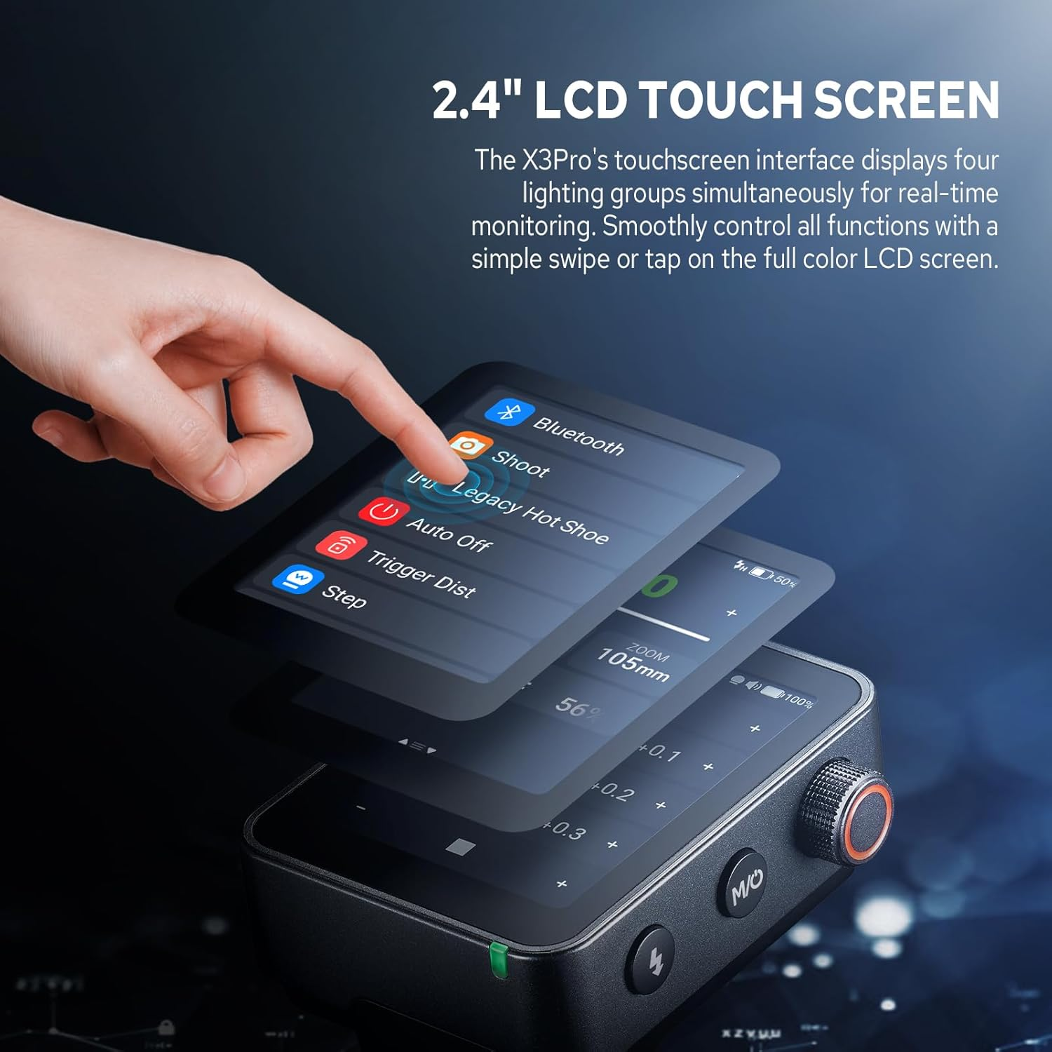 Godox X3 Pro N TTL Wireless Flash Trigger for Nikon Cameras, 2.4" LCD Touch Screen Flash Transmitter W/Built-In Battery, 2.4Ghz Wireless, Bluetooth APP Control, Pro Shooting Mode (X3N Upgraded) image number 1